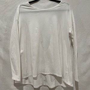 Lululemon, size L, Back into it Long sleeve, White